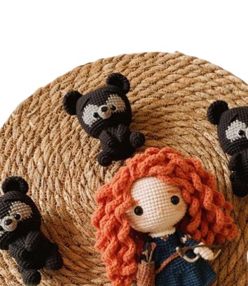 Amigurumi Merida Doll And Triplet Bears Free Crochet Pattern - Tosebex